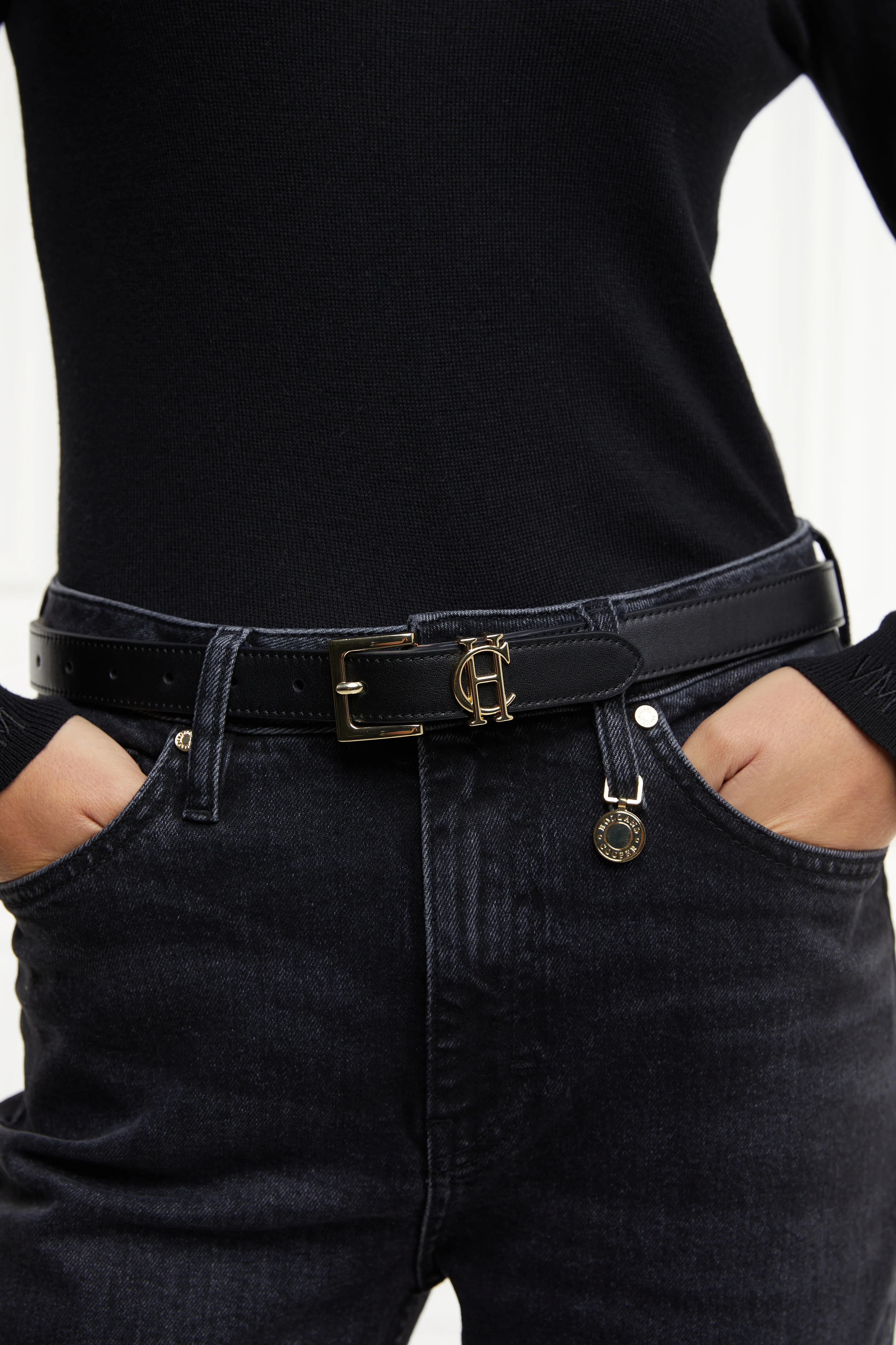 Abbot Leather Belt (Black Gold) - Image 2