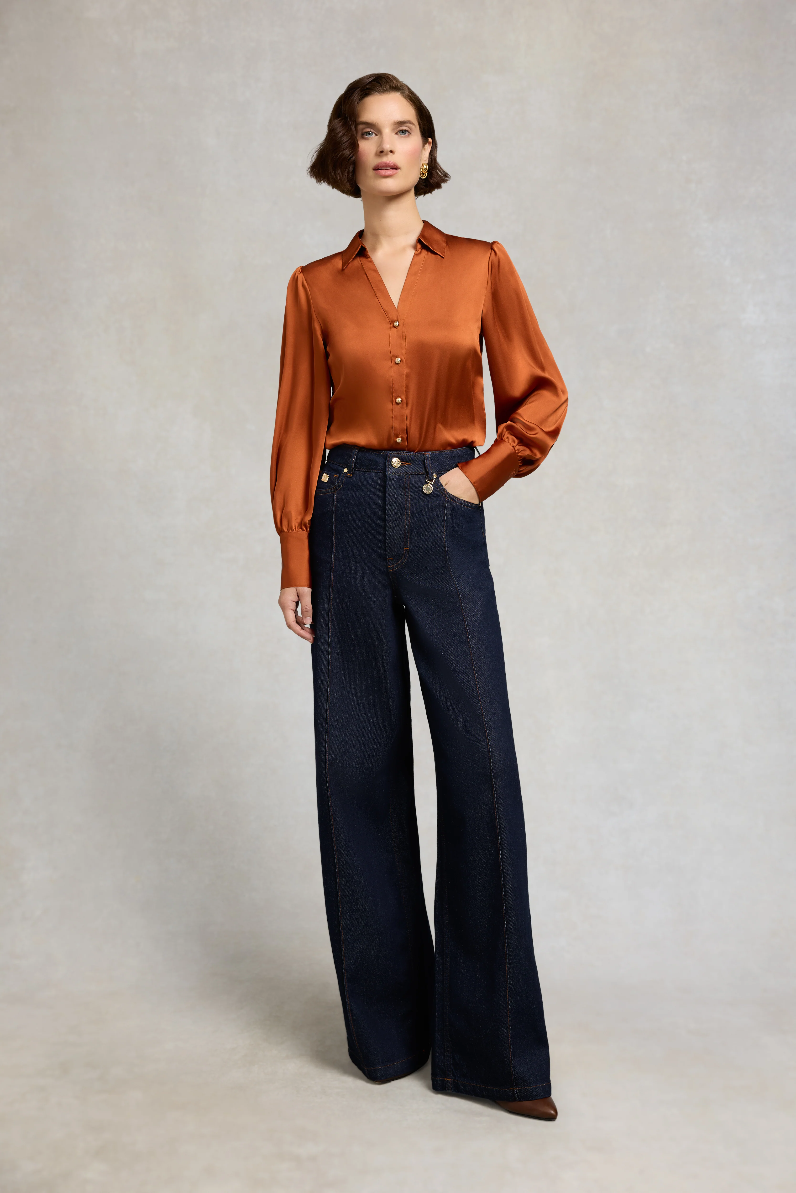 Annie V-Neck Shirt (Copper) - Image 3