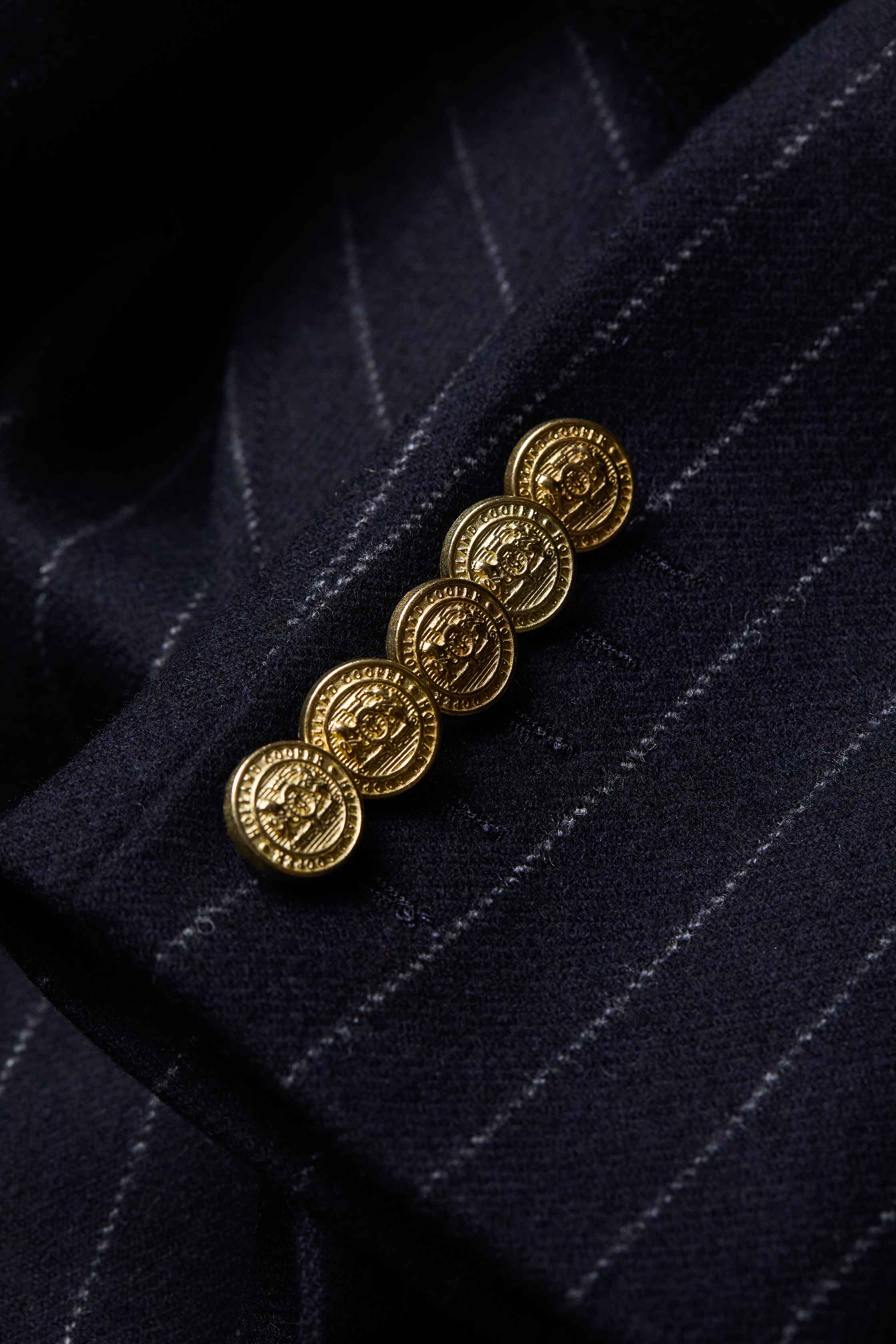 Double Breasted Coat (Dark Navy Pinstripe) - Image 8