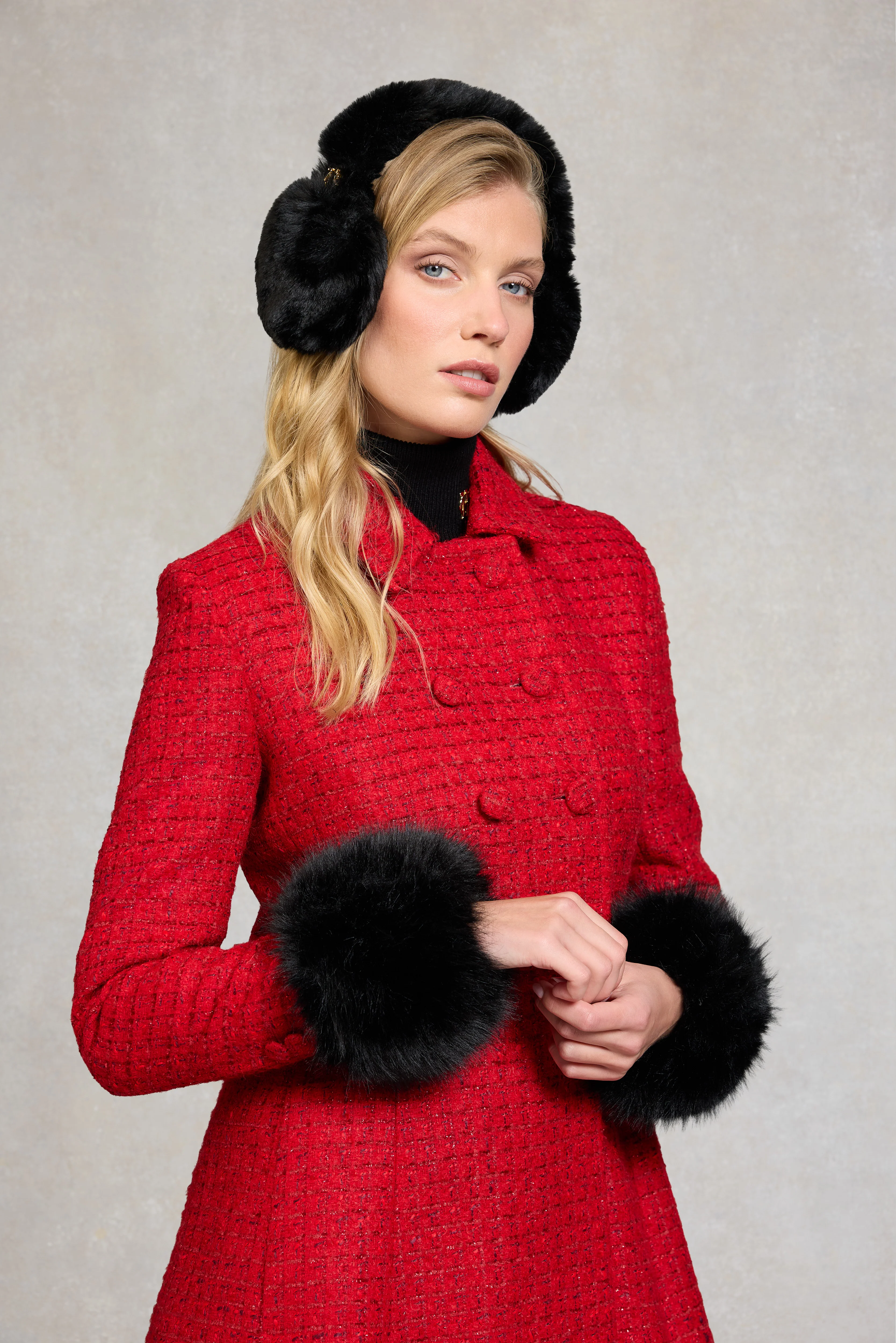 Faux Fur Ear Muffs (Black) - Image 2