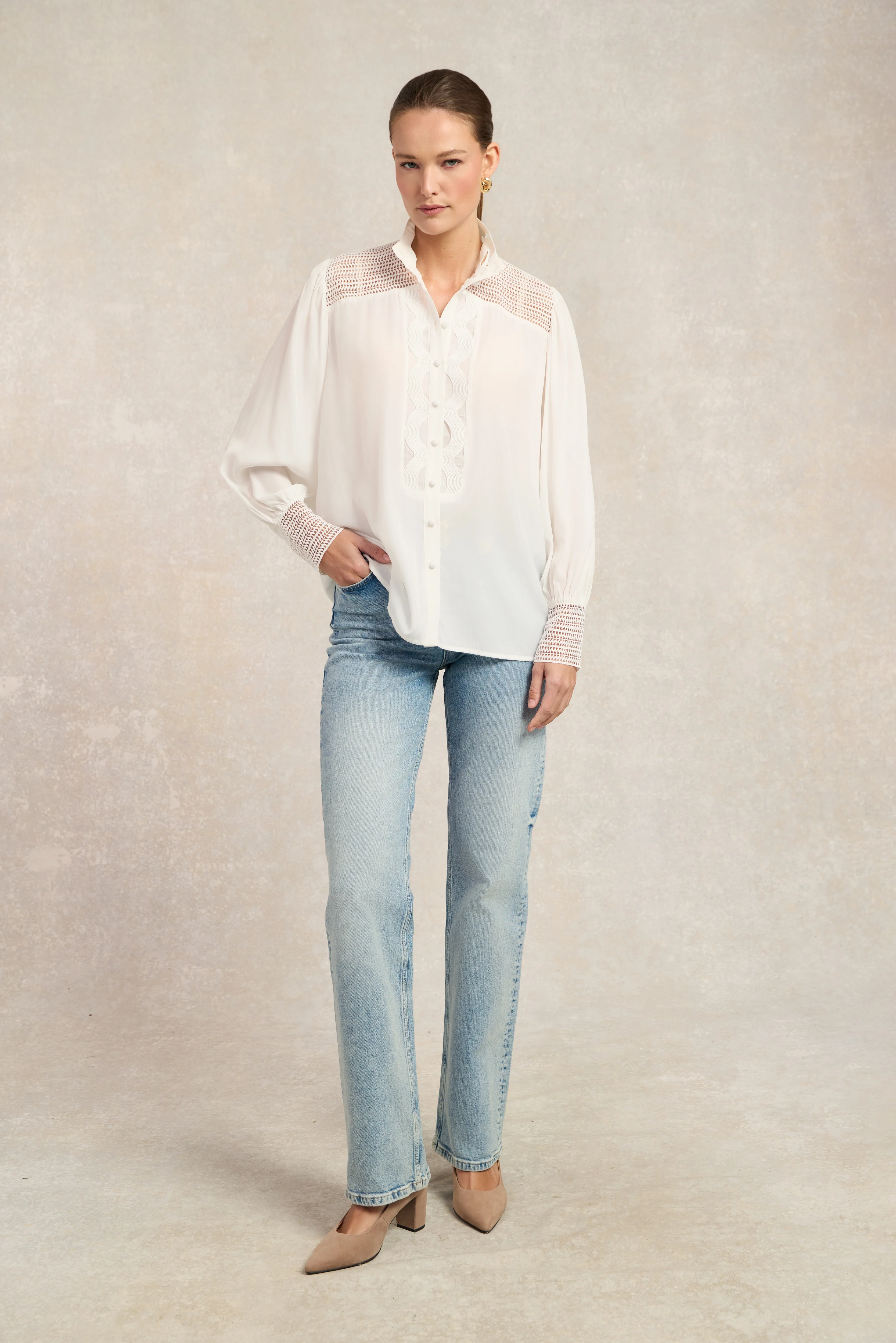 Featherton Lace Shirt (White) - Image 8