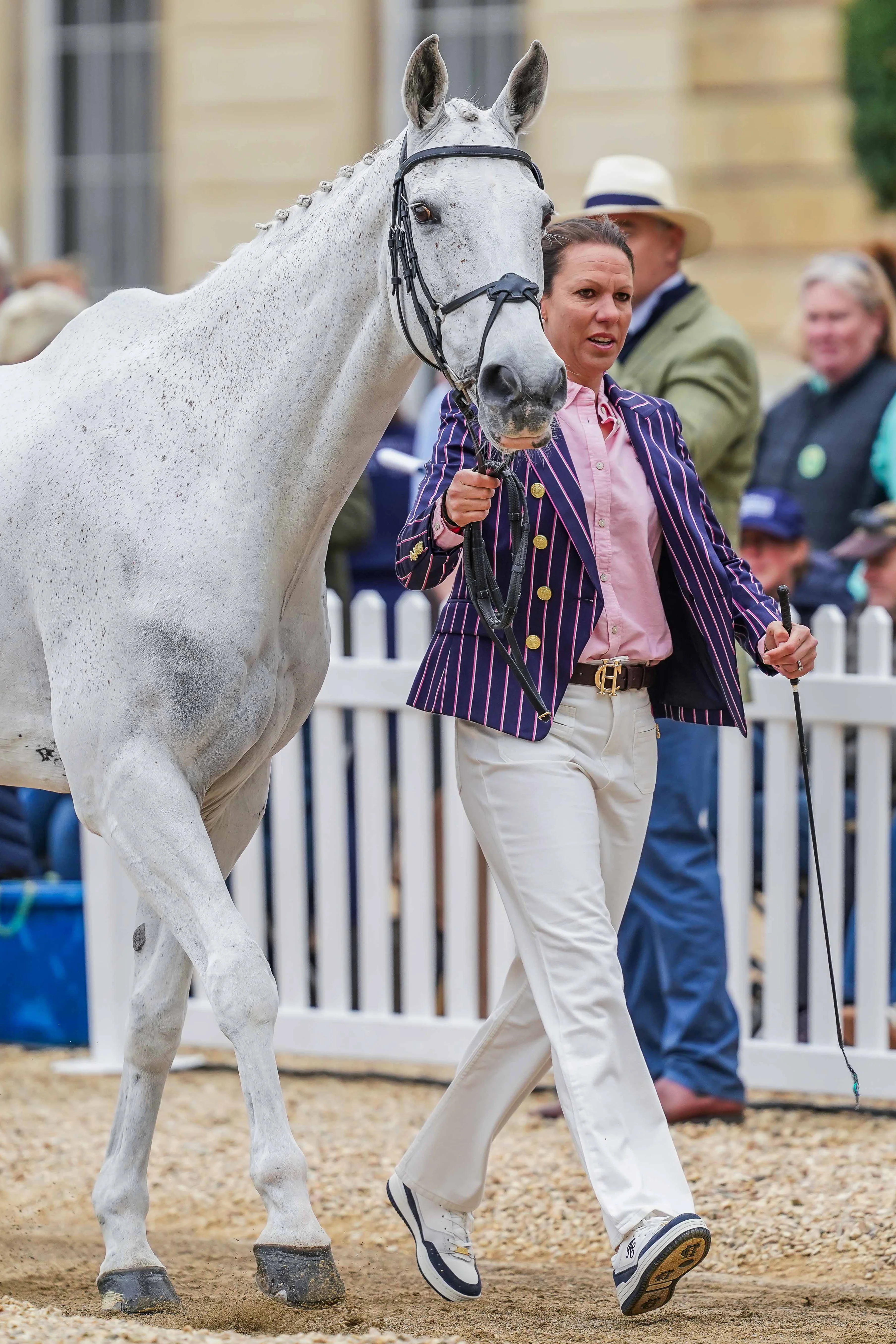Fiona Kashel’s Badminton Trot Up 2 Navy Pink Stripe Look