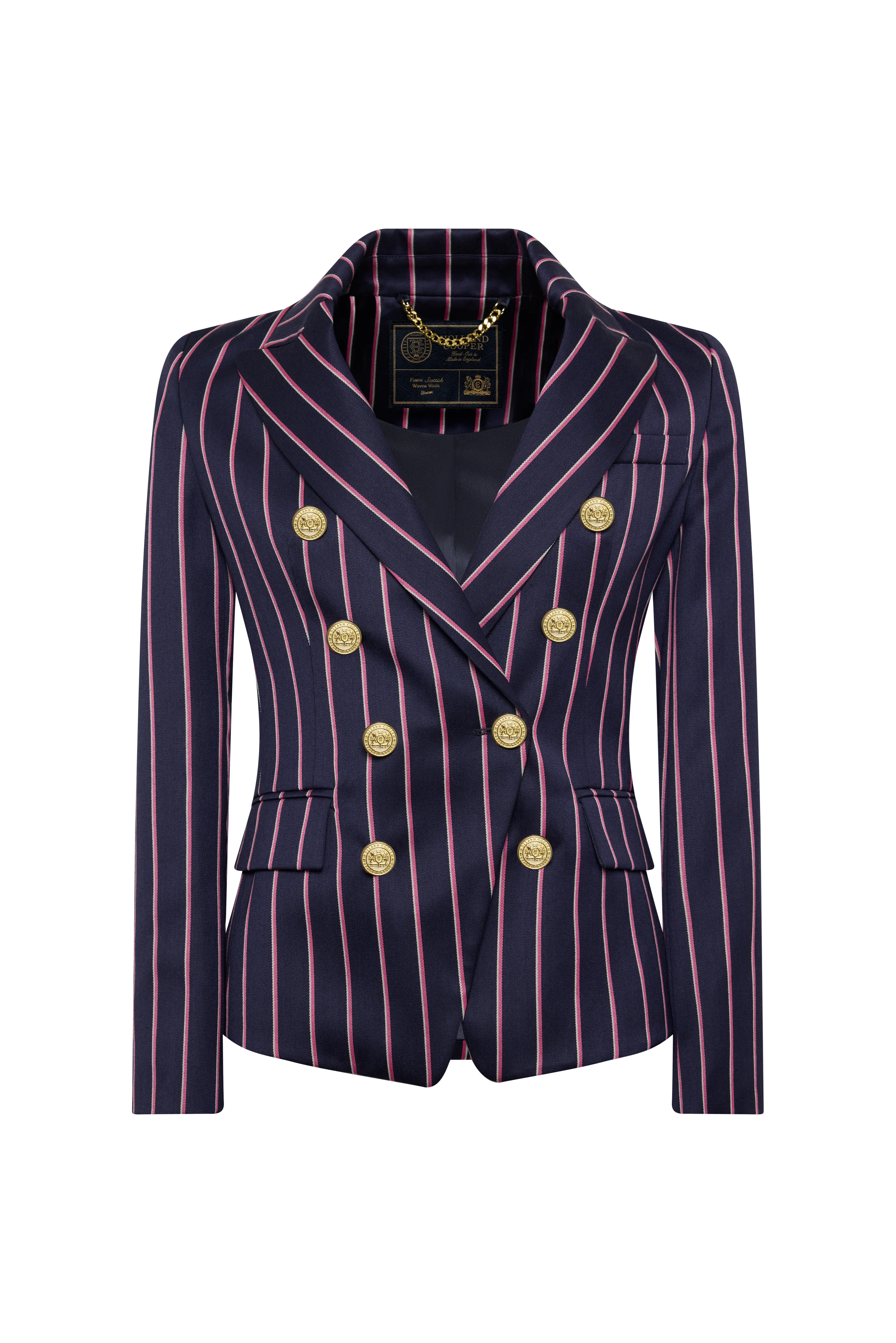 Fiona Kashel’s Badminton Trot Up 2 Navy Pink Stripe Look - Image 3