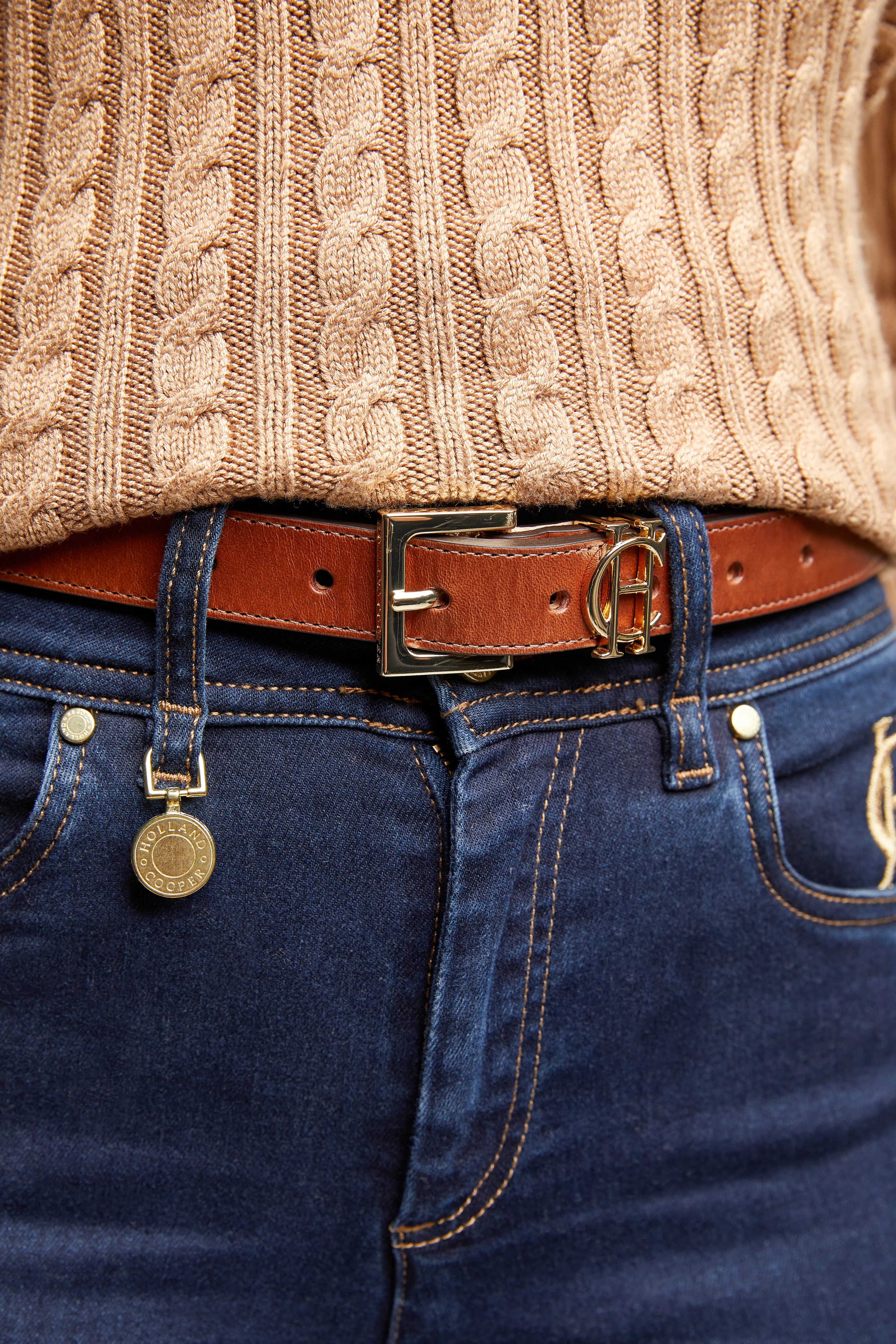 HC Slim Logo Belt (Tan) - Image 4