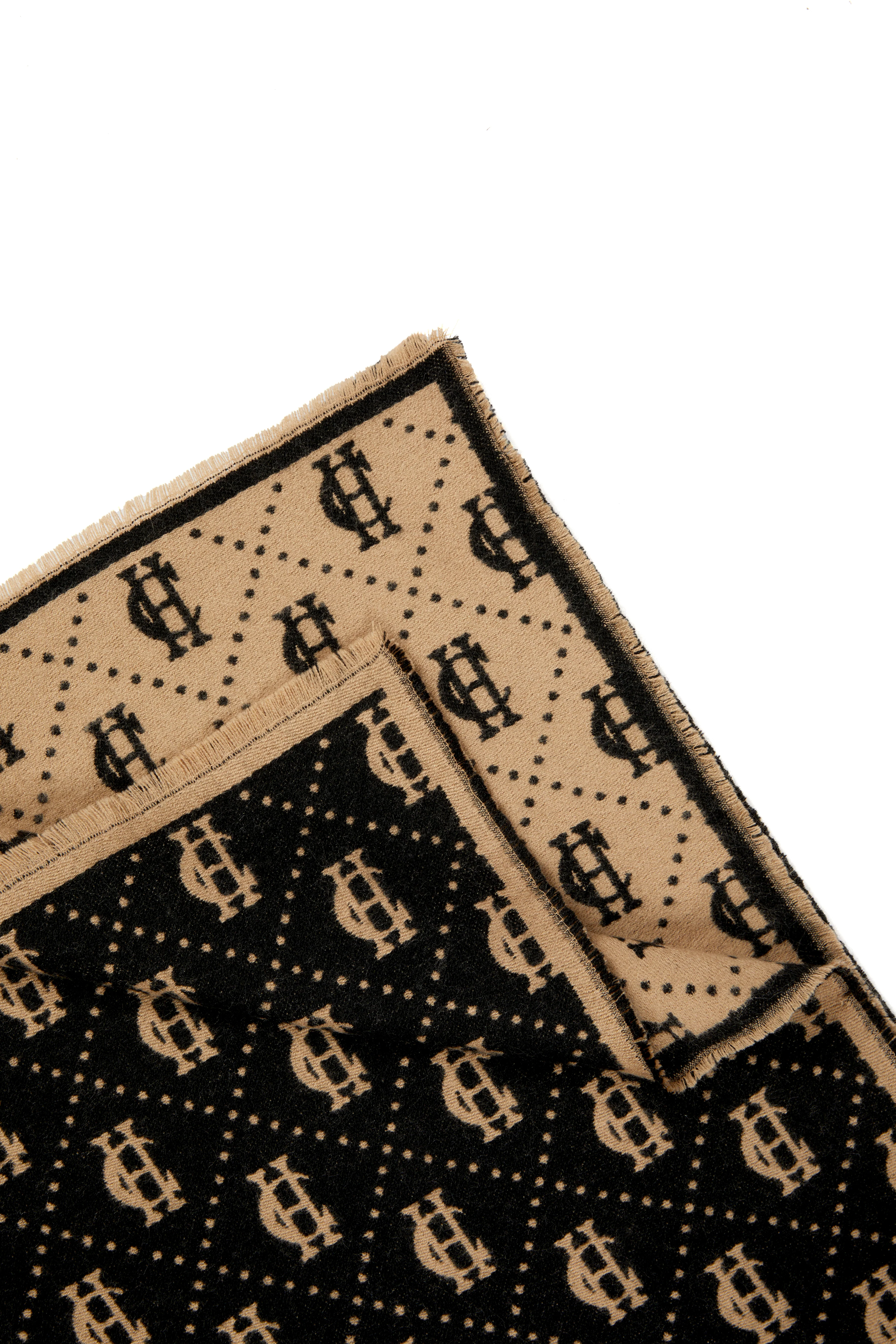Lightweight Monogram Scarf (Tan Black) - Image 7
