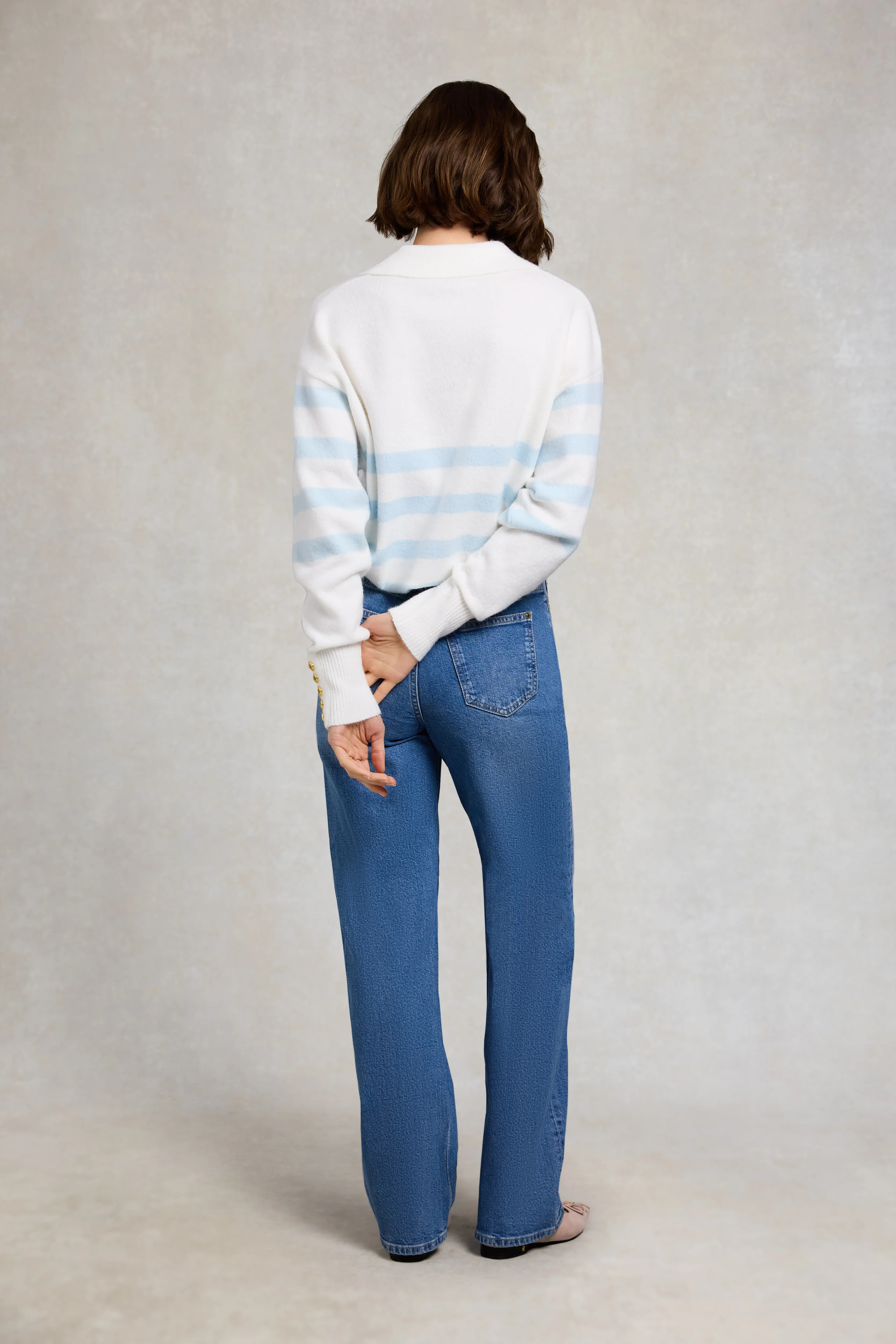 Lydia Quarter Zip Knit (Natural Powder Blue) - Image 7