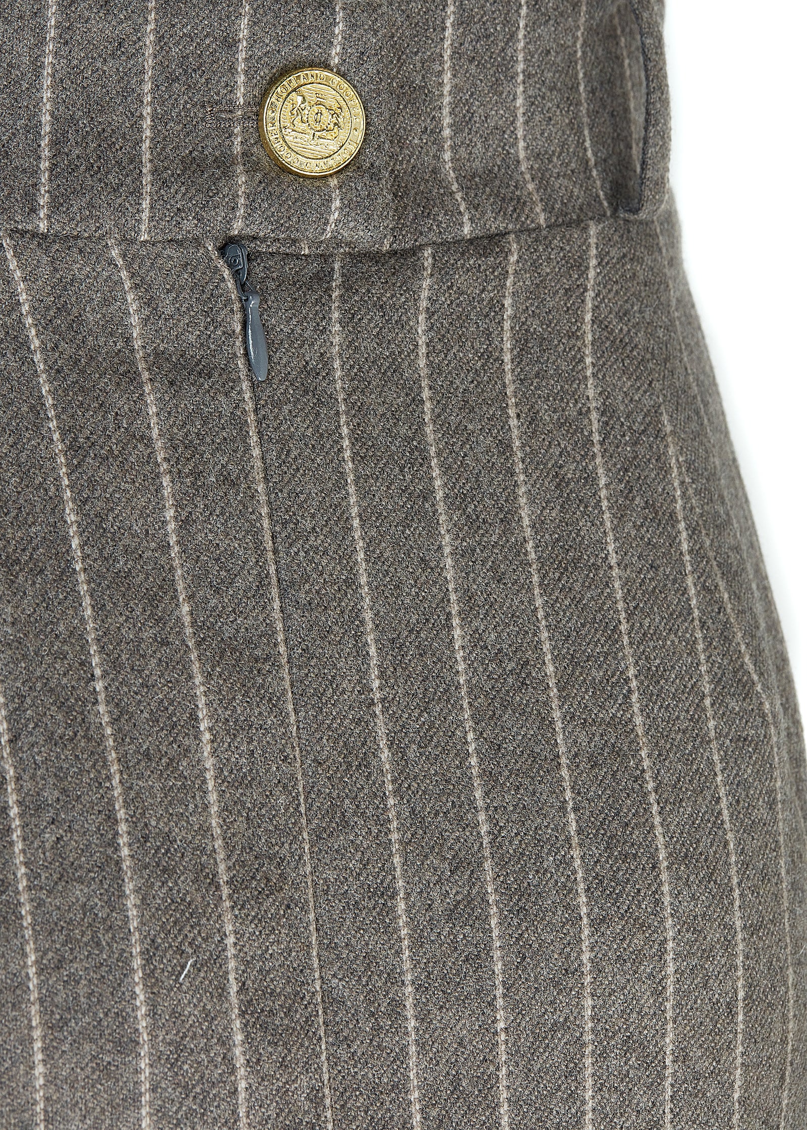 Mayfair Pencil Skirt (Soft Grey Pinstripe) - Image 6