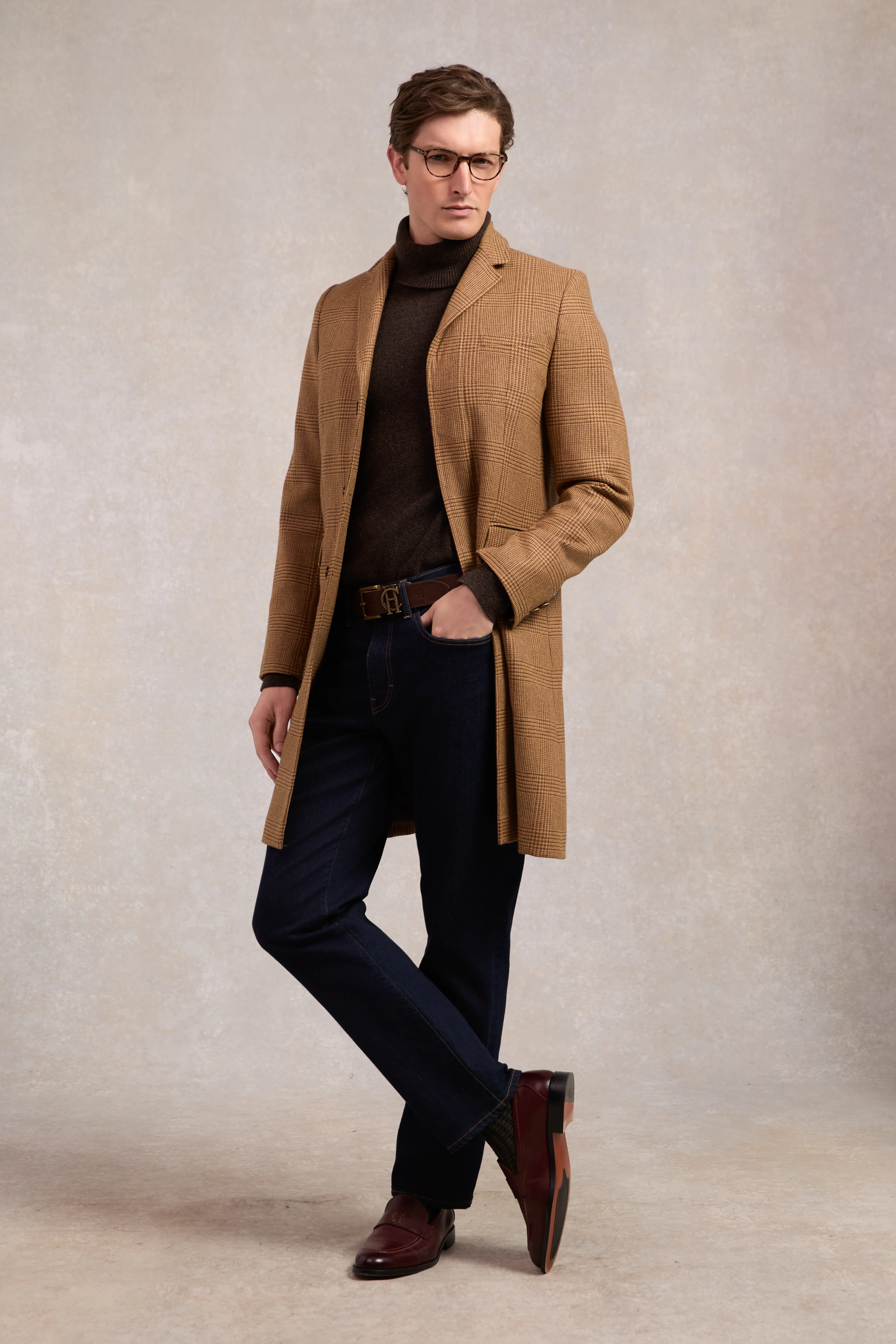 Byron Roll Neck Knit (Chocolate) - Image 3