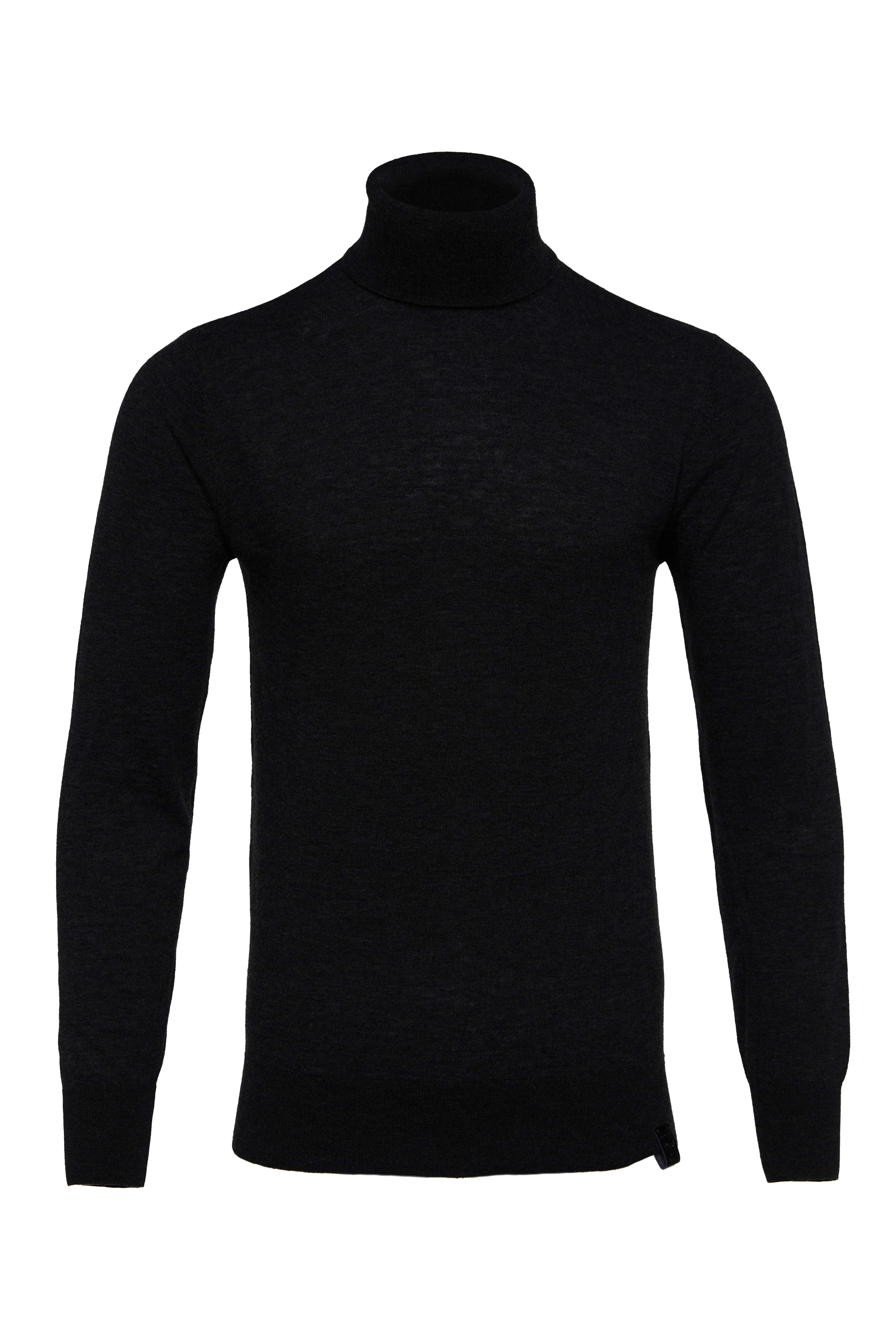 Fine Roll Neck Knit (Black) - Image 4