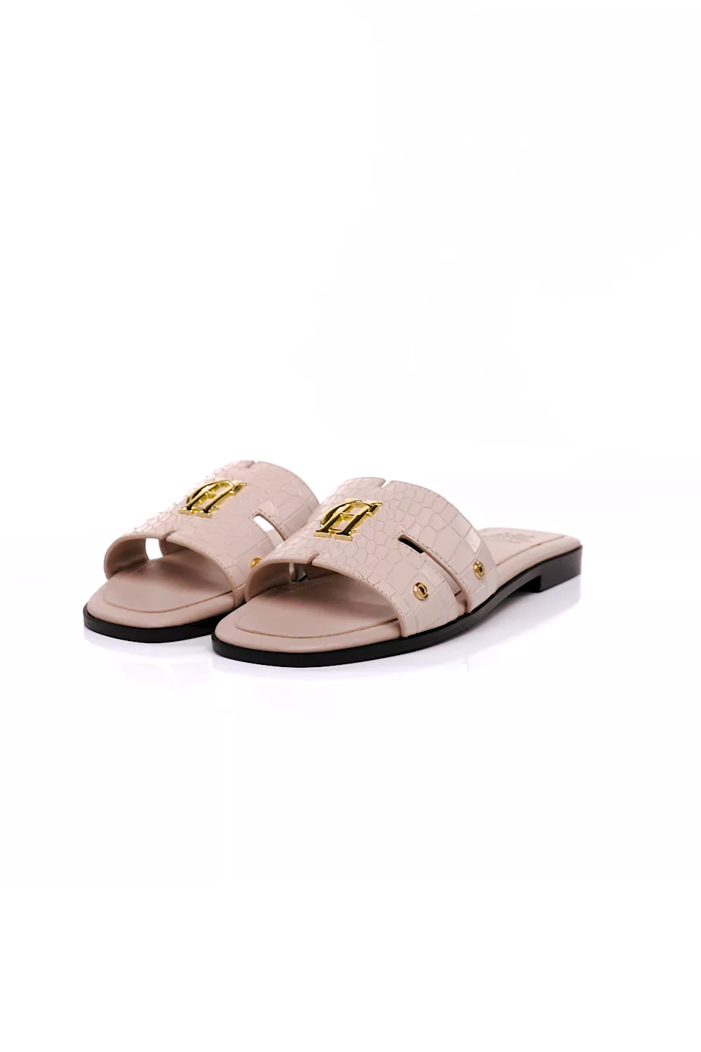 Monogram Slides (Dusty Pink Croc) - Image 5