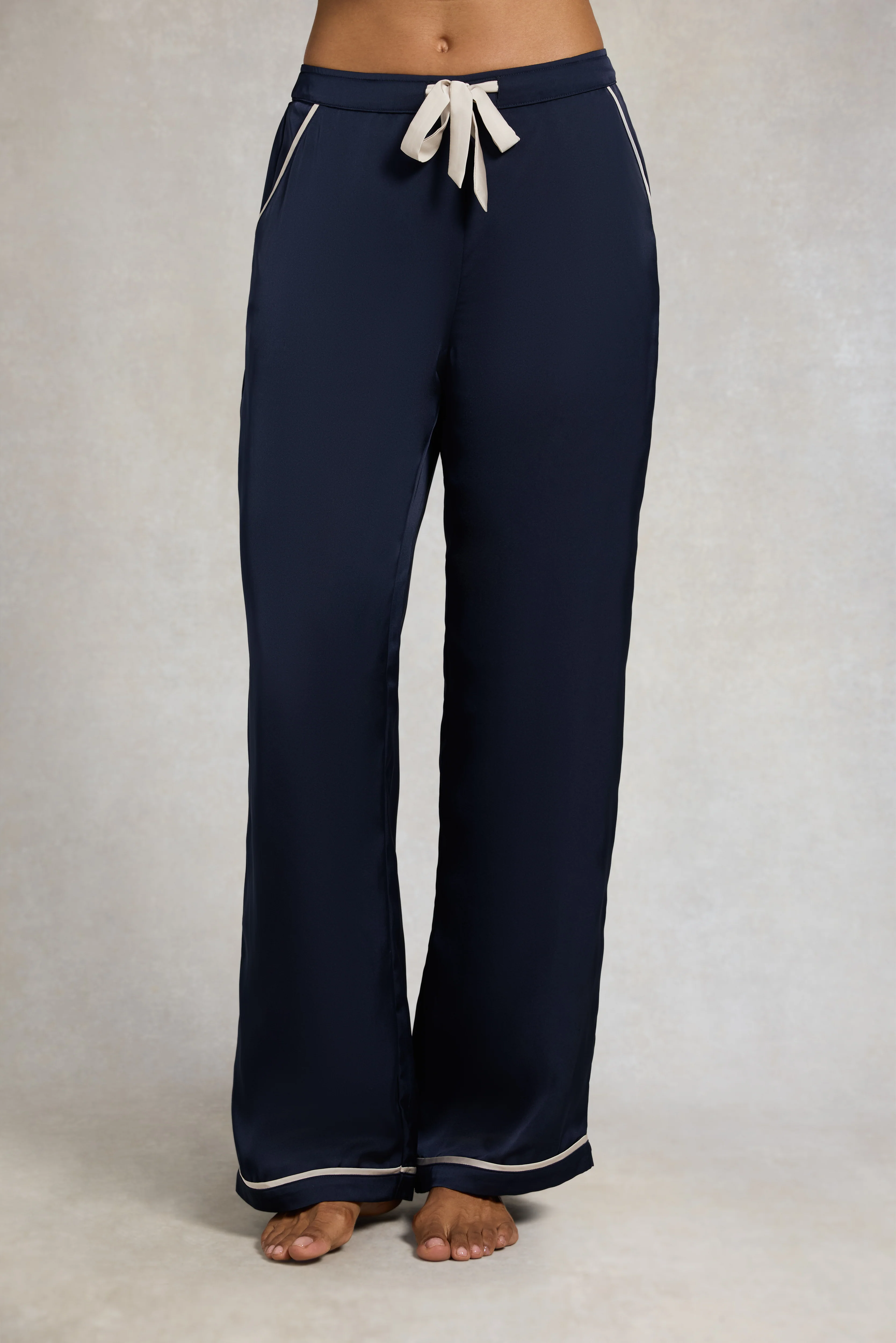 Satin Pyjama Set (Navy) - Image 3