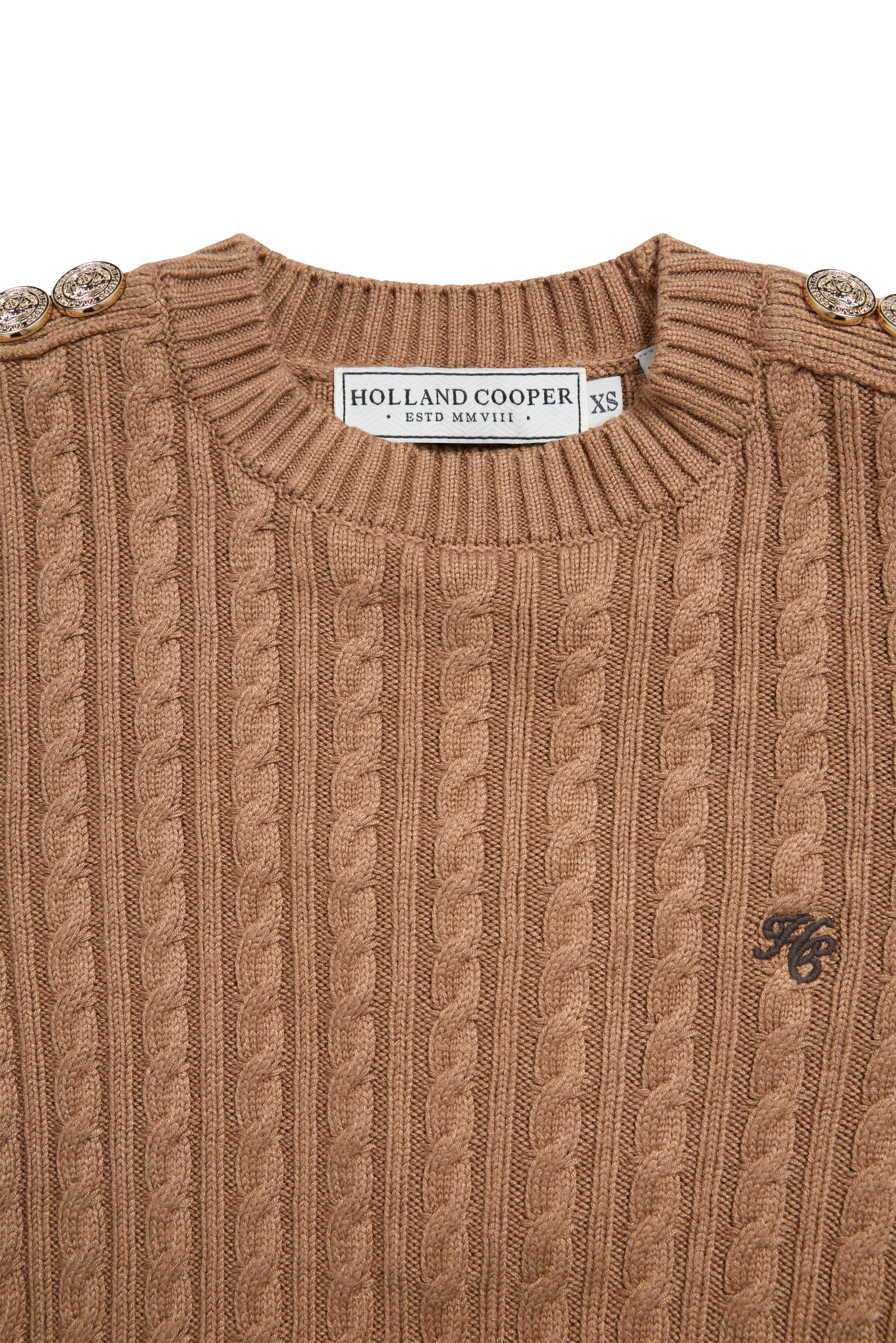 Seattle Cable Crew Knit (Dark Camel) - Image 7
