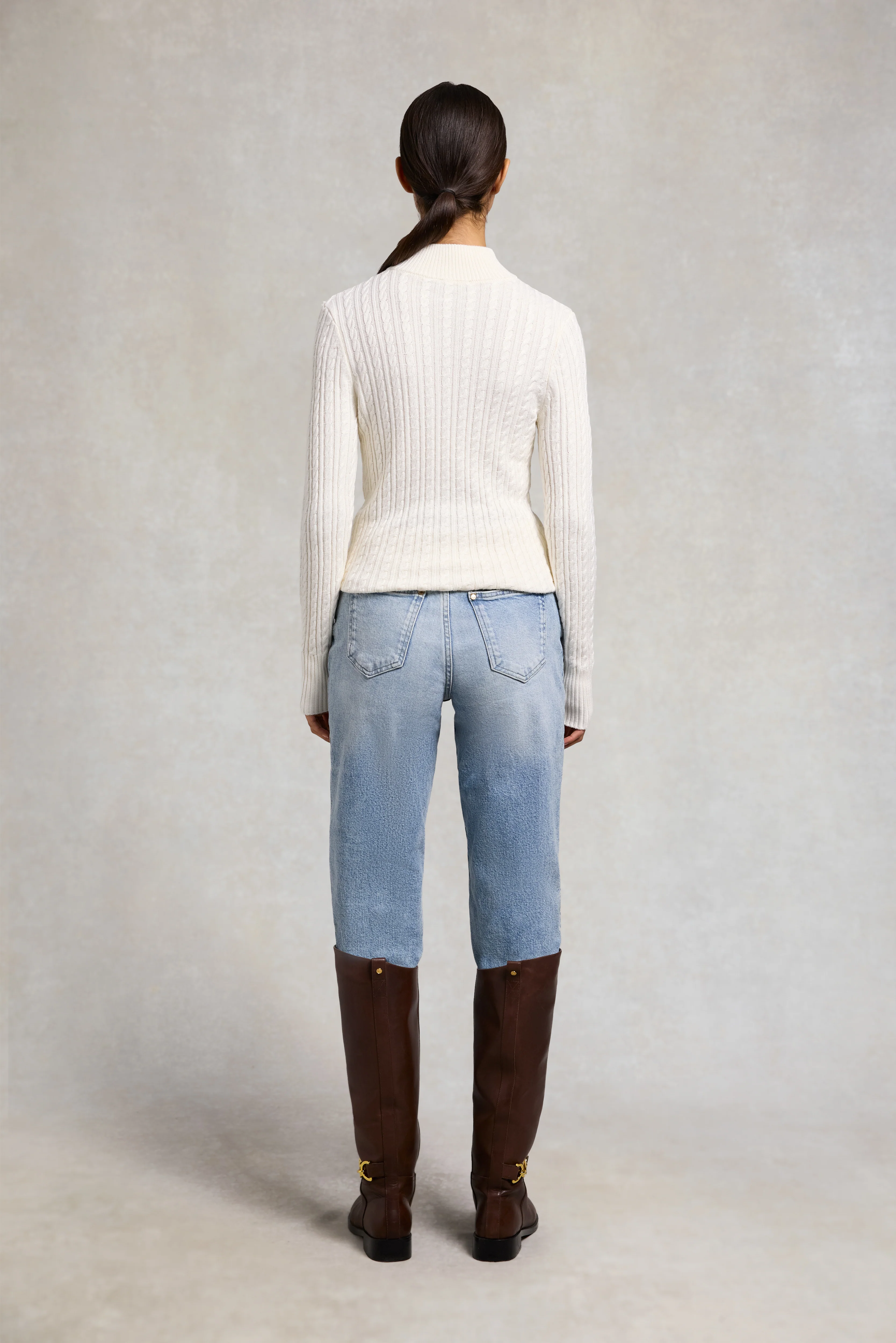 Seattle Zip Through Cardigan (Natural) - Image 6